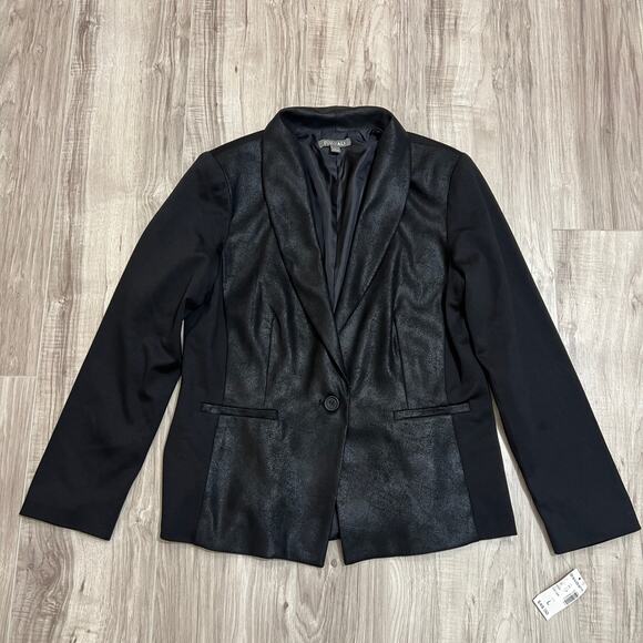 Roz & Ali Women's Black Tailored Blazer Size L Professional Style - Picture 3 of 11